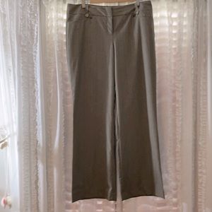 Taupe wide leg trouser with stripes.